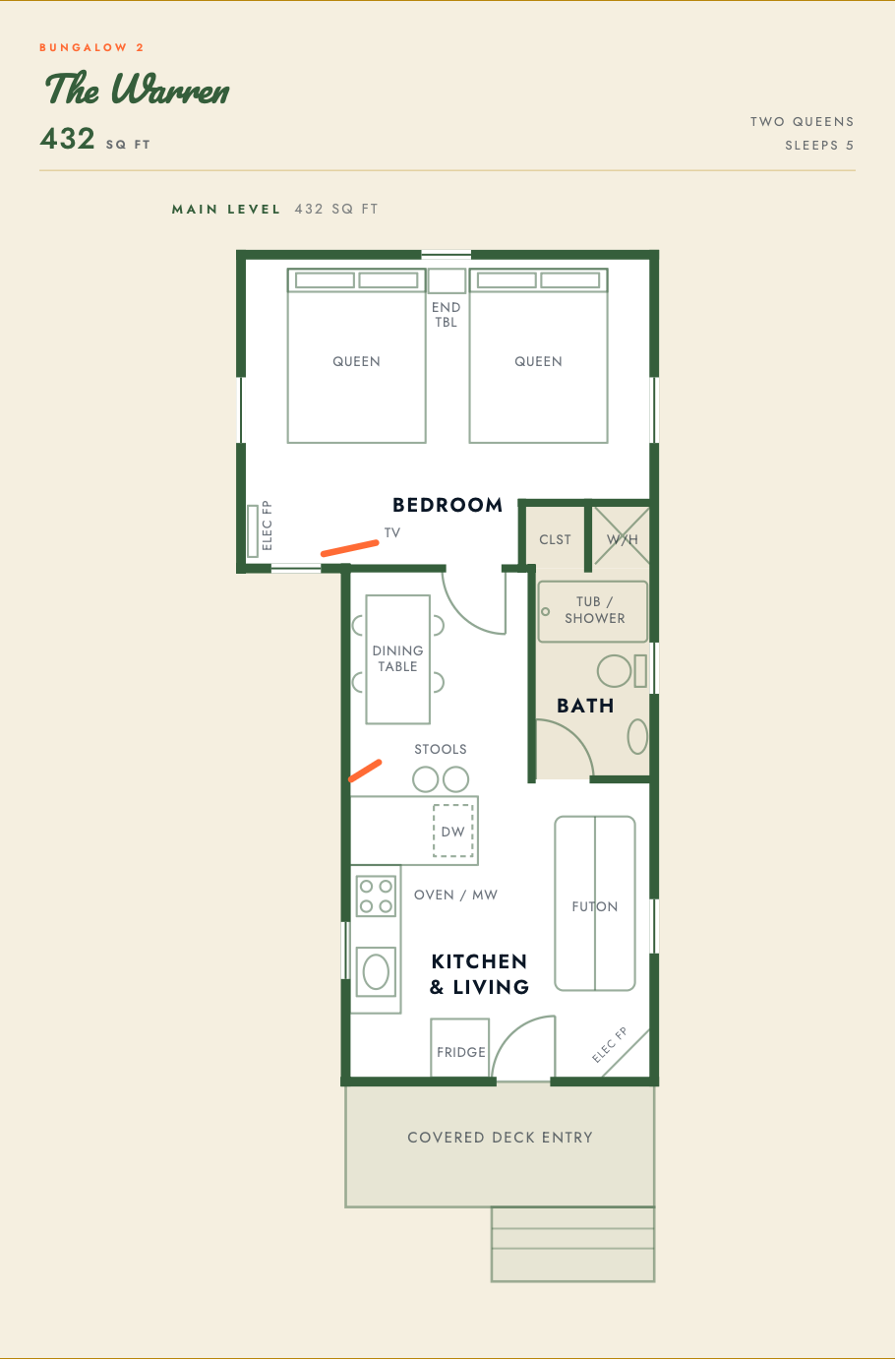 Cabin 2 The Warren floor plan