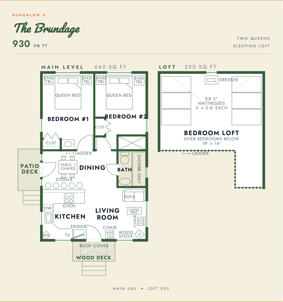 Cabin 6 The Brundage floor plan