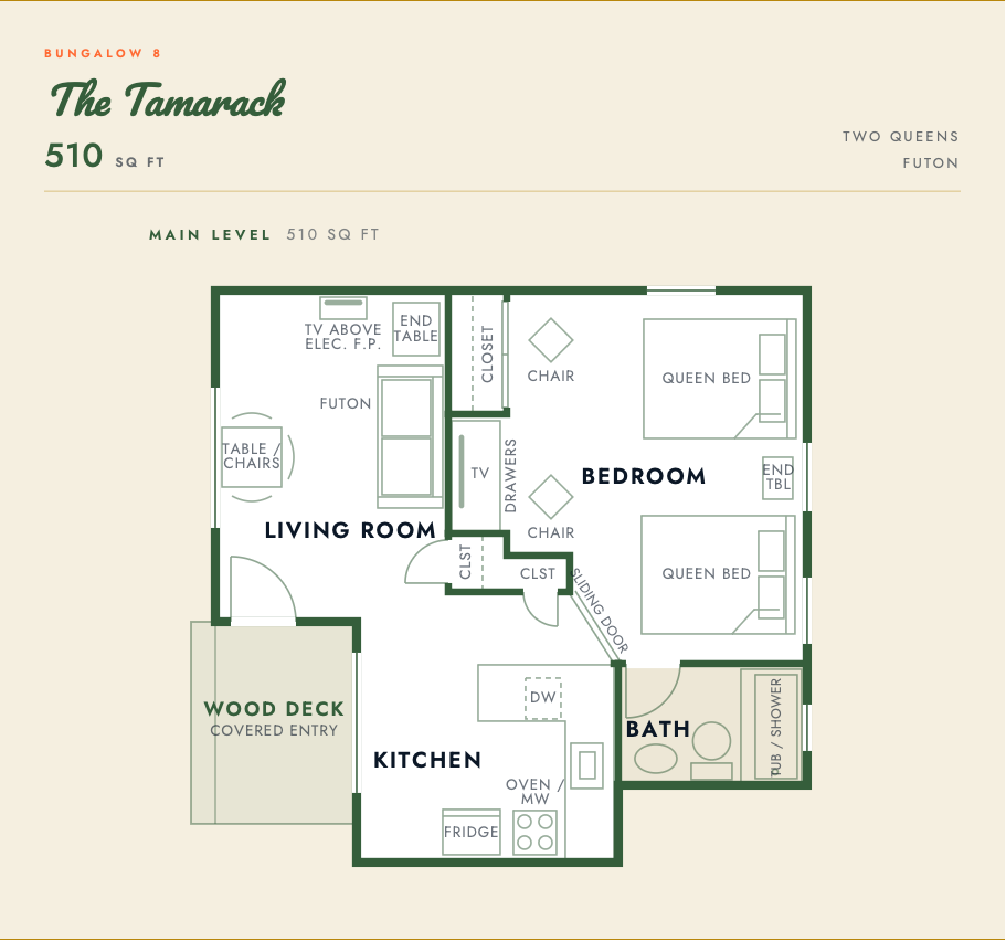 Cabin 8 The Tamarack floor plan